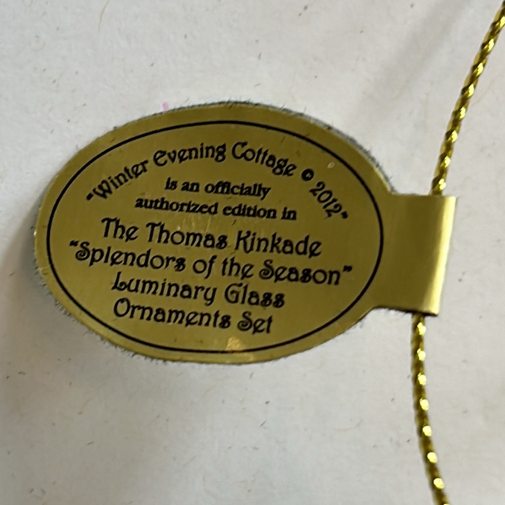 NWT VTG set of 7, Thomas Kinkade” luminary glass ornaments - Picture 9 of 12